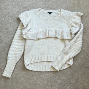 Wild Fable Cream Ruffle Sweater